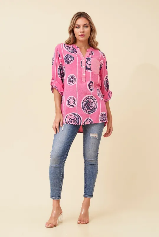 ROSETTA ABSTRACT PRINT TOP sold by Rockmans