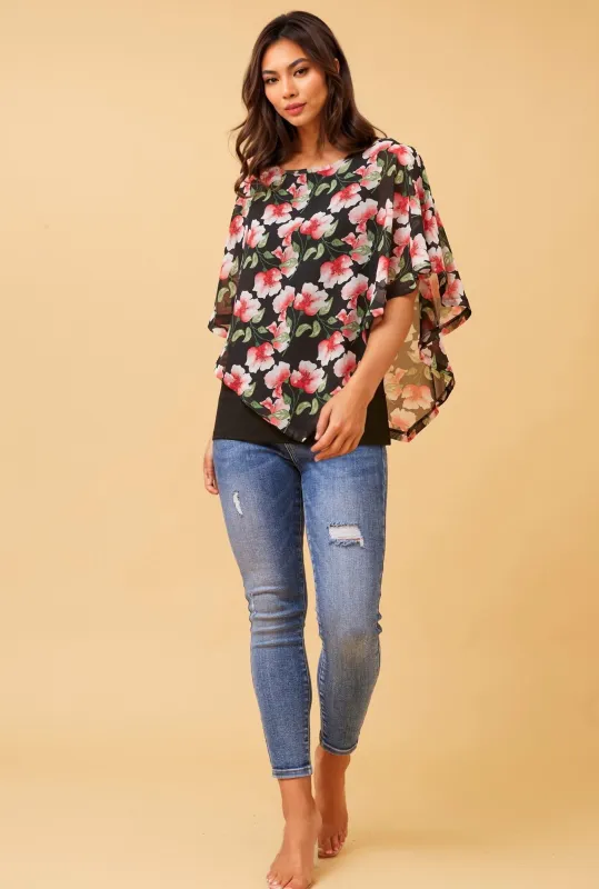 CAREY DOUBLE LAYER FLORAL TOP sold by Rockmans