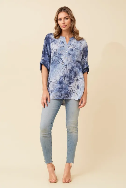ROSETTA FLORAL SEQUIN SHIRT sold by Rockmans