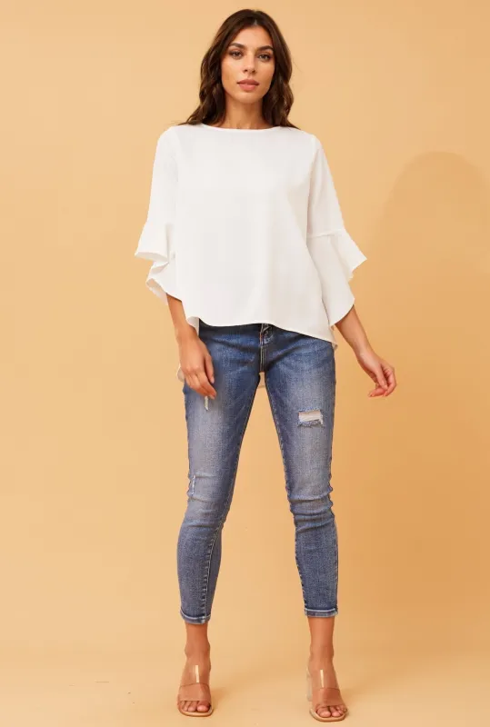 FOREVER FLUTE SLEEVE BLOUSE sold by Rockmans