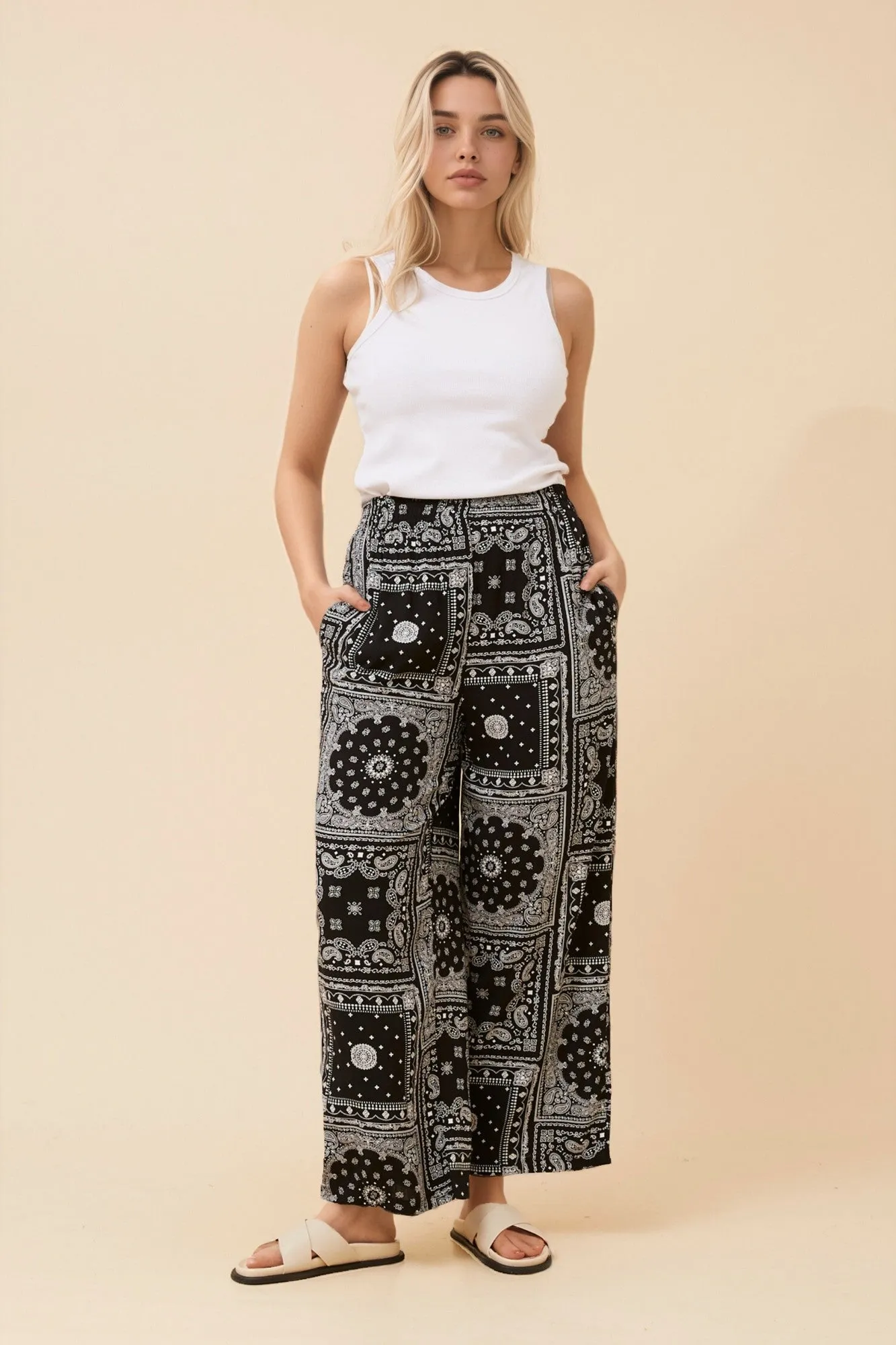 ANCA PATCHWORK PRINT PANTS sold by Rockmans
