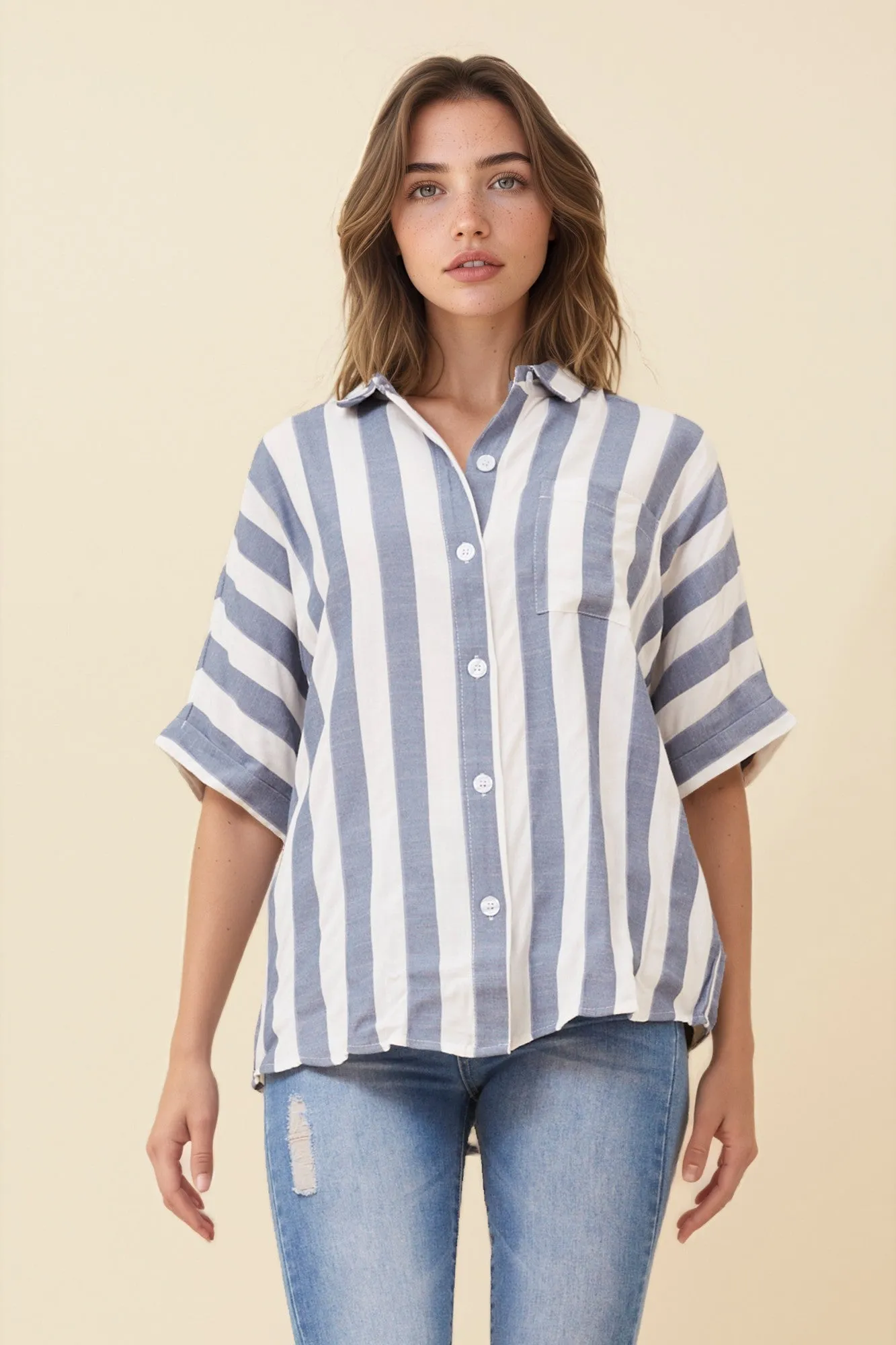 HADLEY STRIPE SHIRT sold by Rockmans product image thumbnail 3