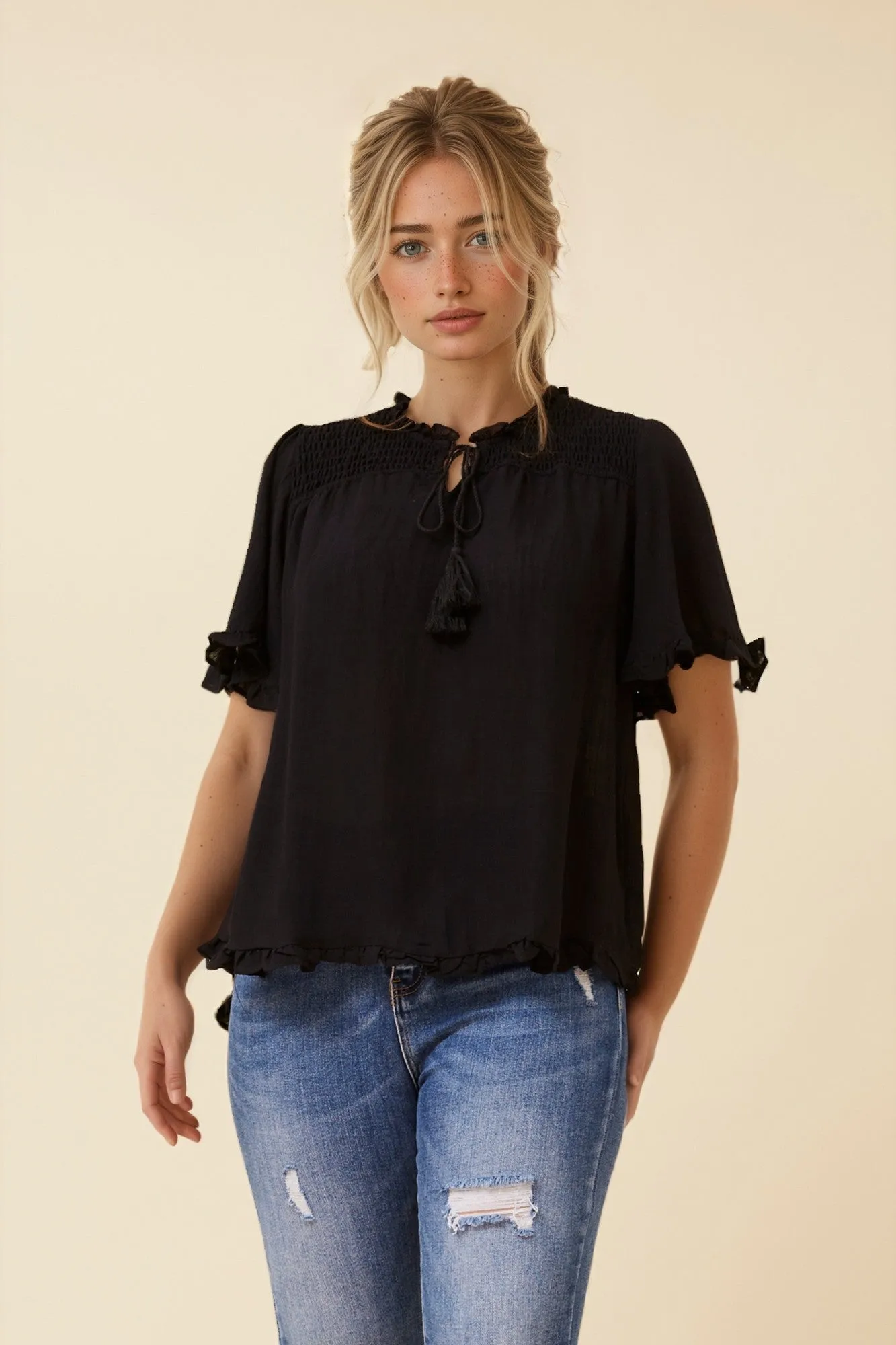 MAHALO FRILL DETAIL TOP sold by Rockmans product image thumbnail 3