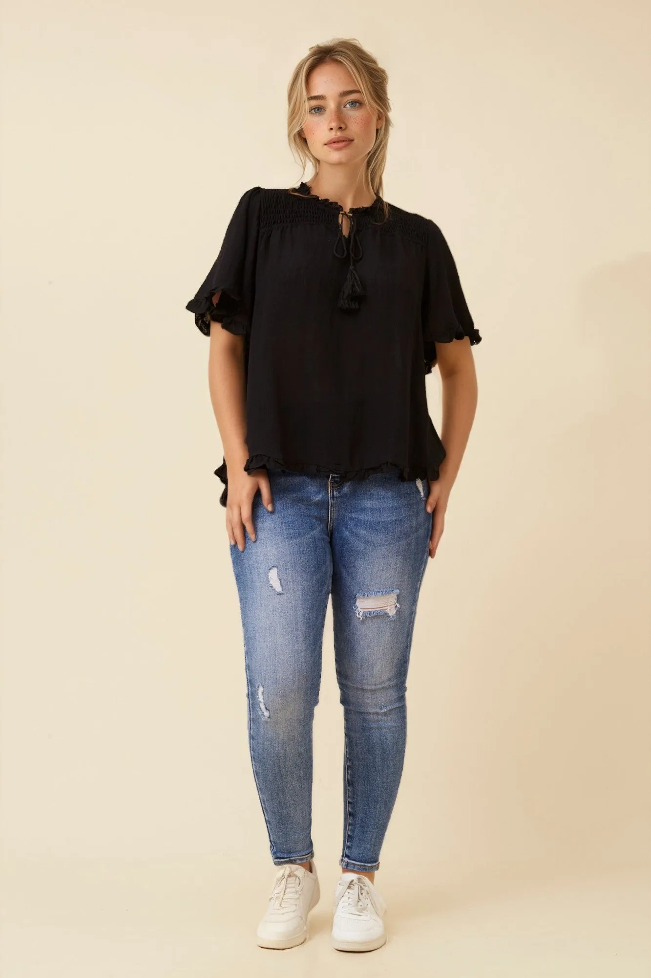 MAHALO FRILL DETAIL TOP sold by Rockmans product image thumbnail 4