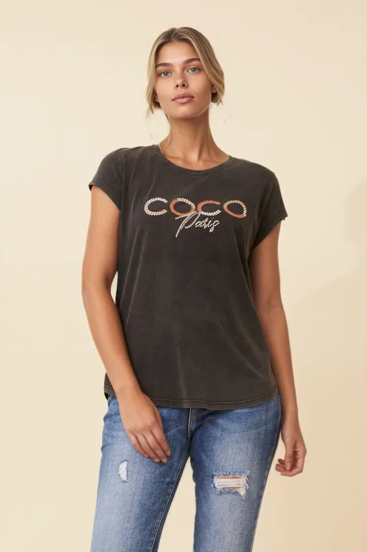 COCO STUDDED TEE sold by Rockmans