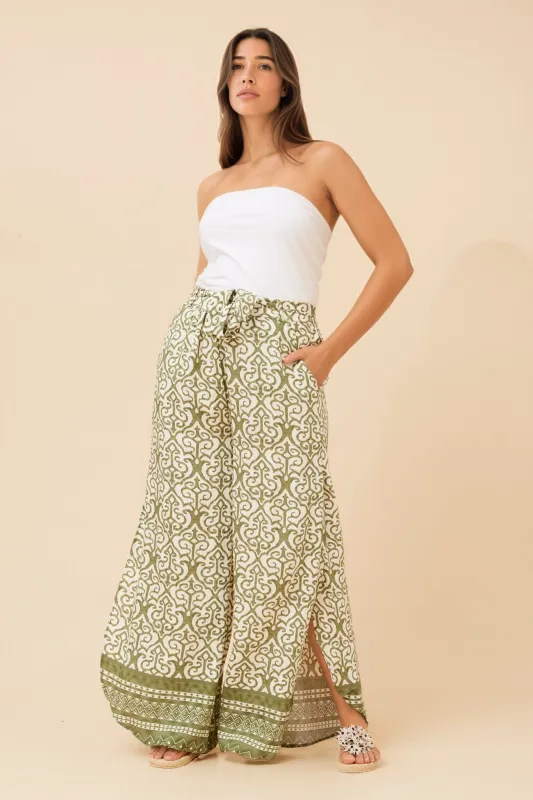 SISKA BORDER PRINT WIDE LEG PANTS sold by Rockmans