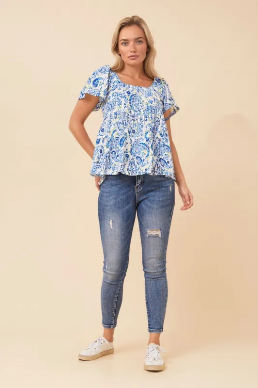 PAISLEY PRINT OFF-SHOULDER TOP made by Rockmans