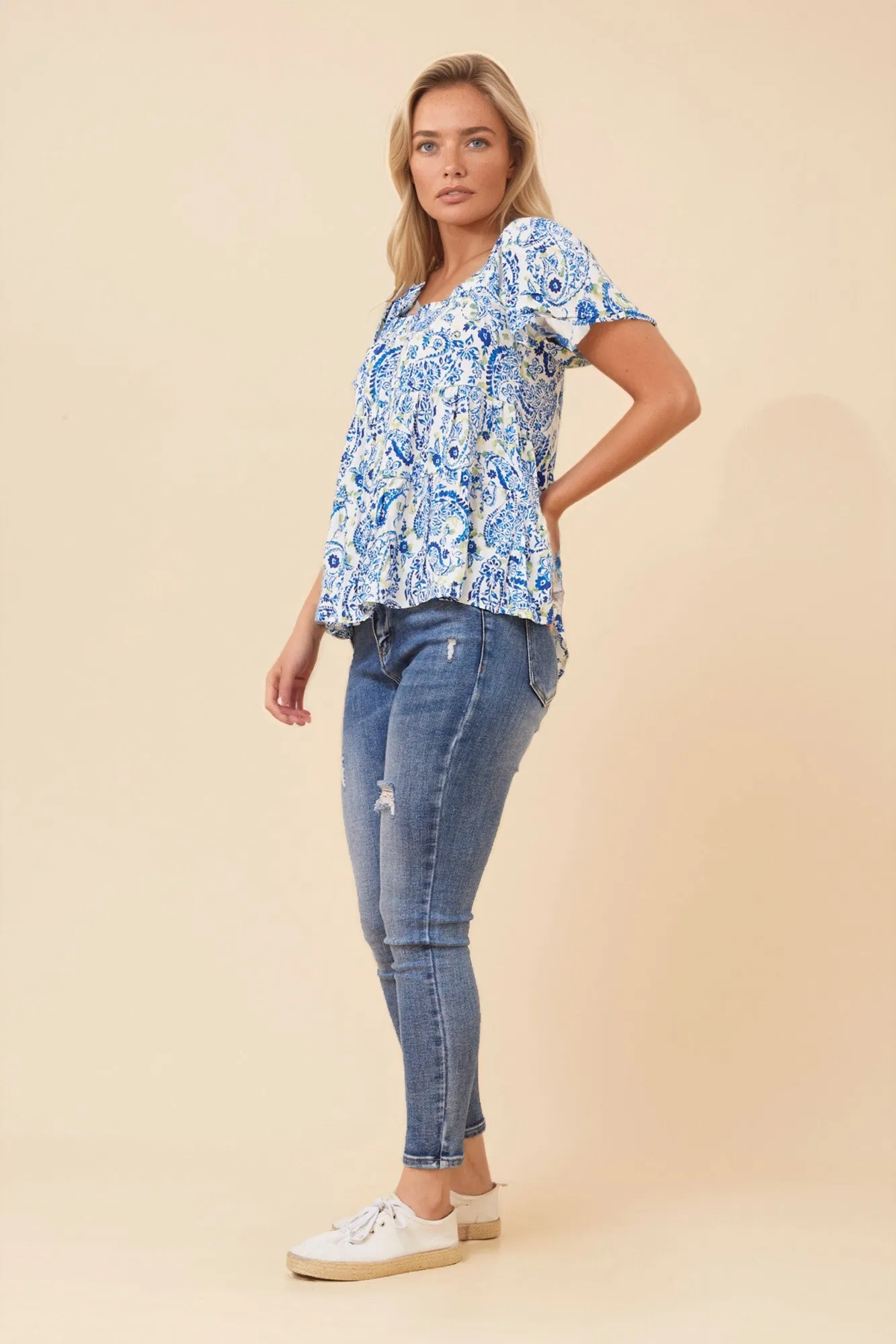 PAISLEY PRINT OFF-SHOULDER TOP sold by Rockmans product image thumbnail 2