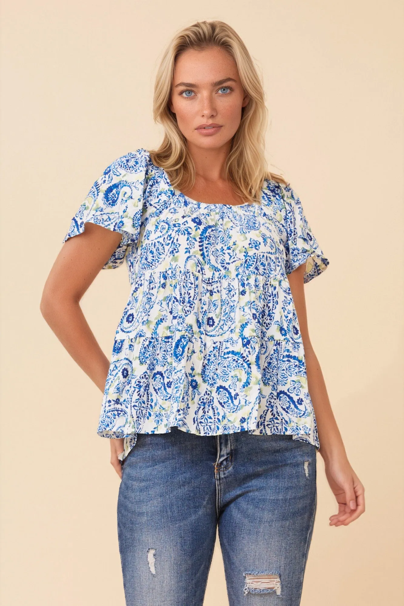 PAISLEY PRINT OFF-SHOULDER TOP sold by Rockmans product image thumbnail 3
