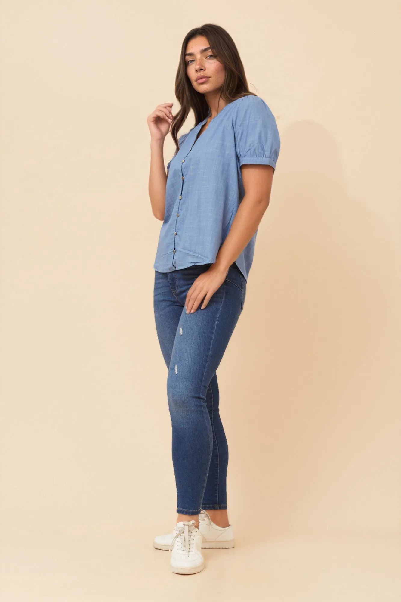 SOLID PUFF SLEEVES TOP sold by Rockmans product image thumbnail 2