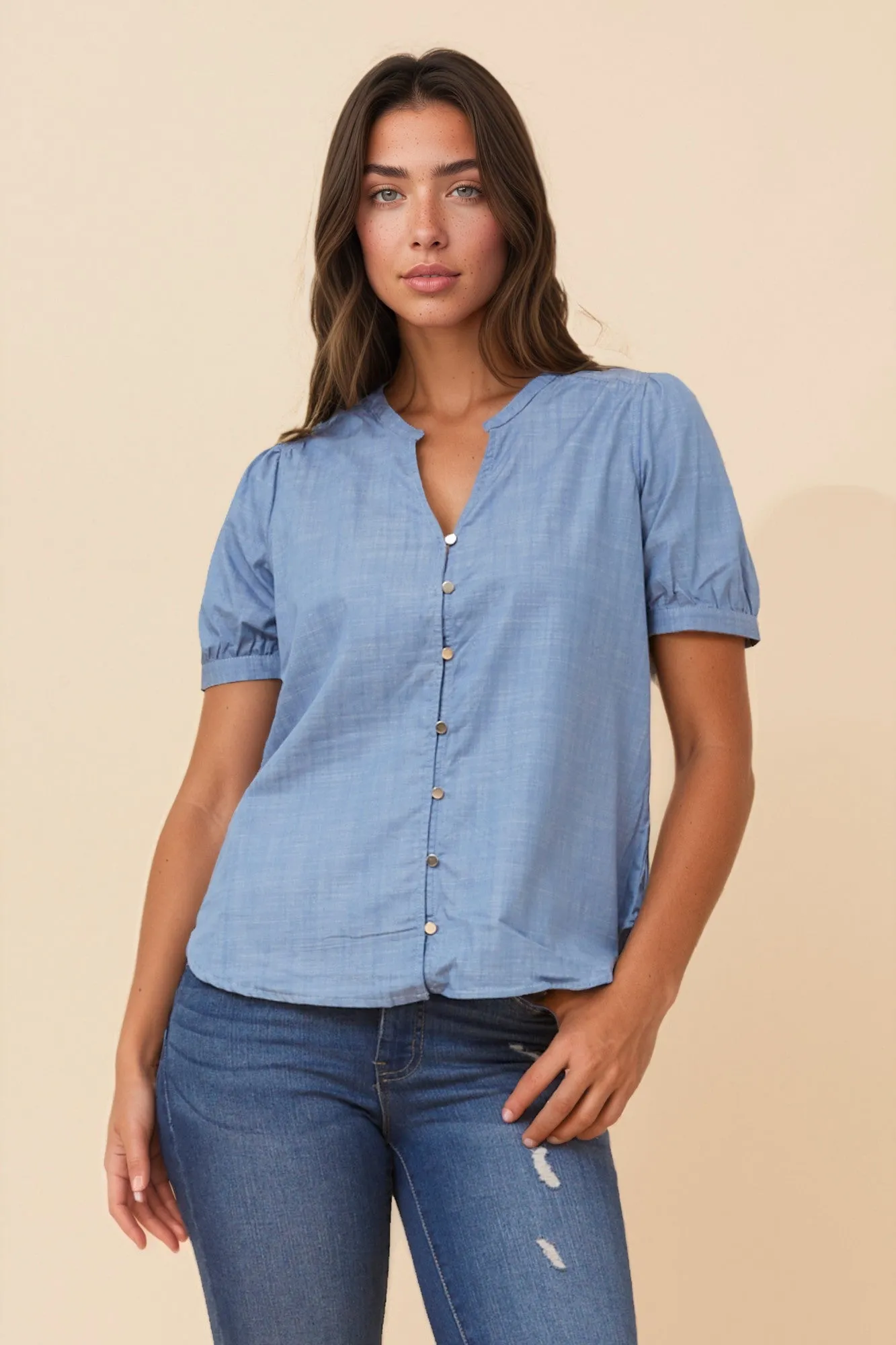 SOLID PUFF SLEEVES TOP sold by Rockmans product image thumbnail 3