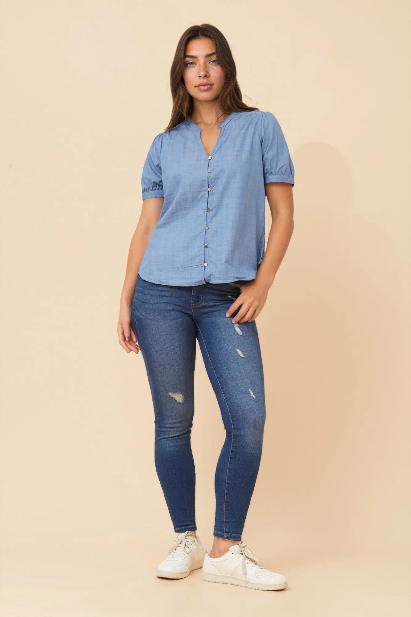 SOLID PUFF SLEEVES TOP sold by Rockmans product image thumbnail 4