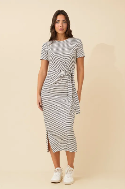 JOEY STRIPED MIDI DRESS sold by Rockmans