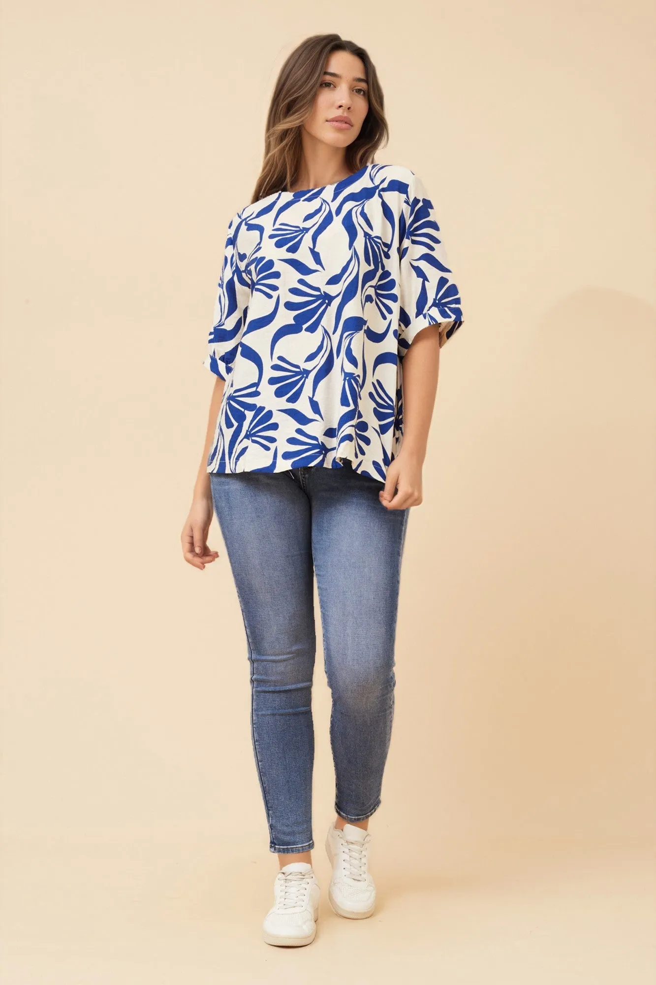 OSMOND ABSTRACT PRINT TOP sold by Rockmans product image thumbnail 4
