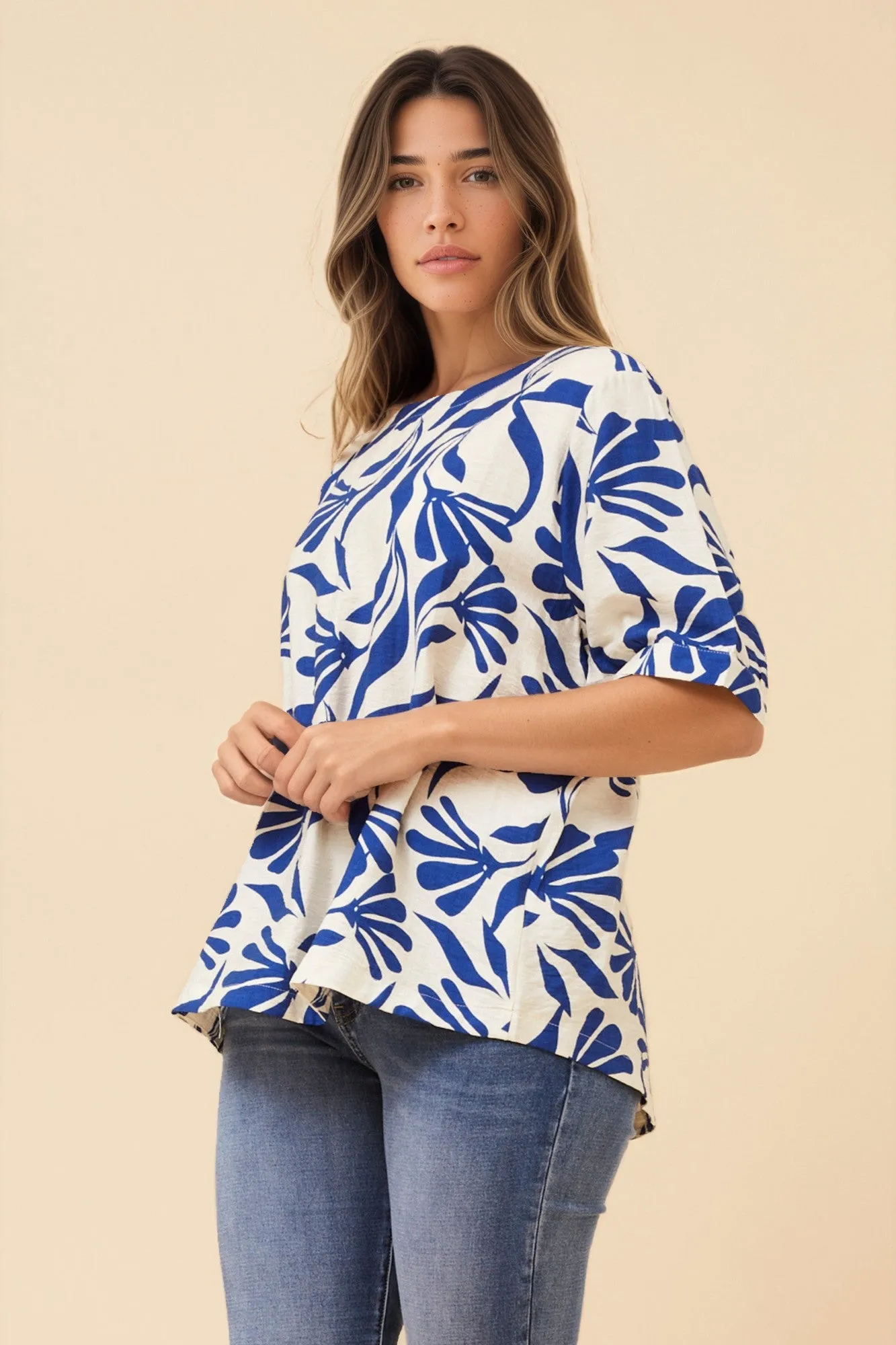 OSMOND ABSTRACT PRINT TOP sold by Rockmans product image thumbnail 5