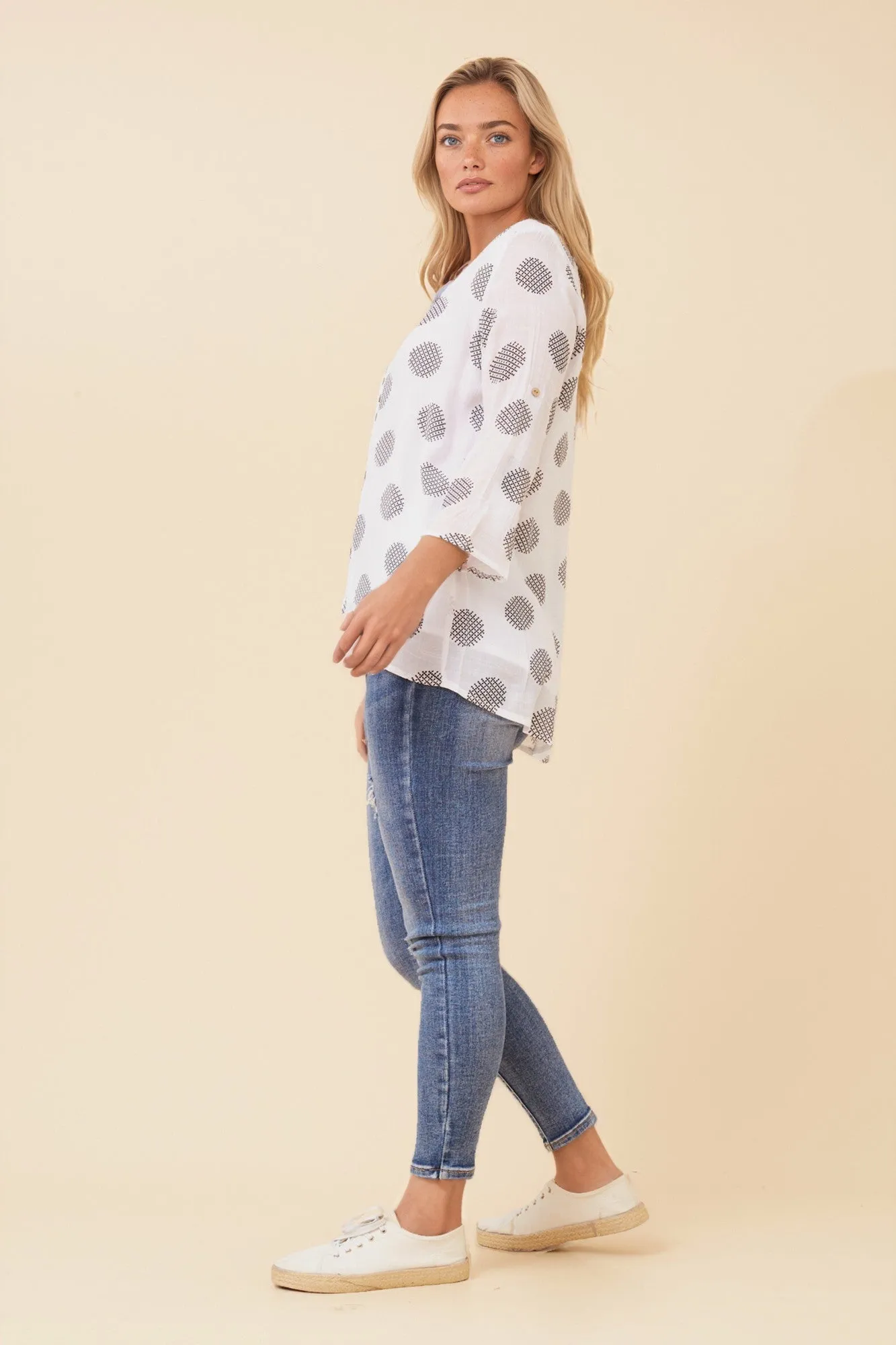 RUBY POLKA DOT PRINT TOP sold by Rockmans product image thumbnail 5
