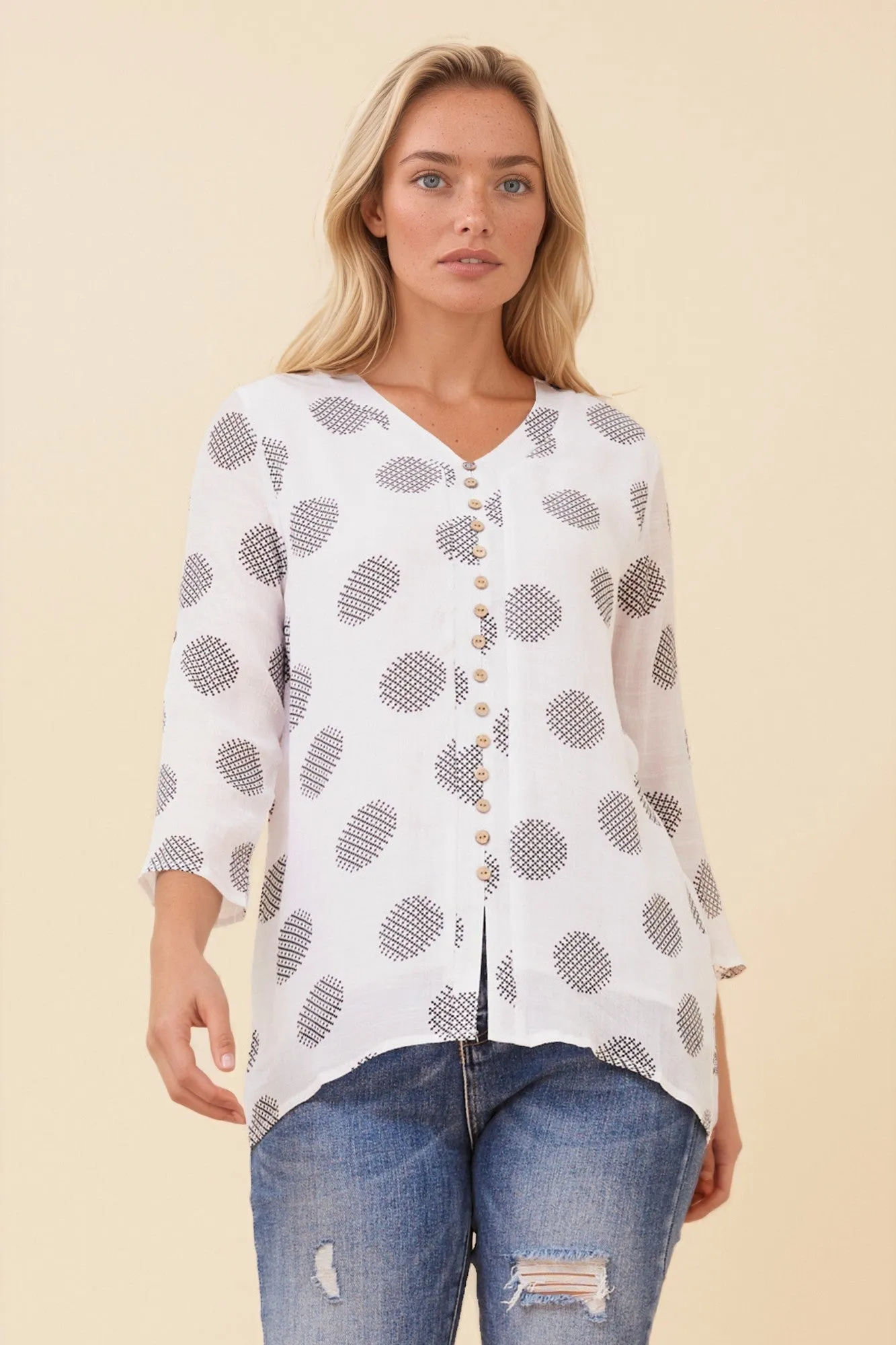 RUBY POLKA DOT PRINT TOP sold by Rockmans product image thumbnail 3