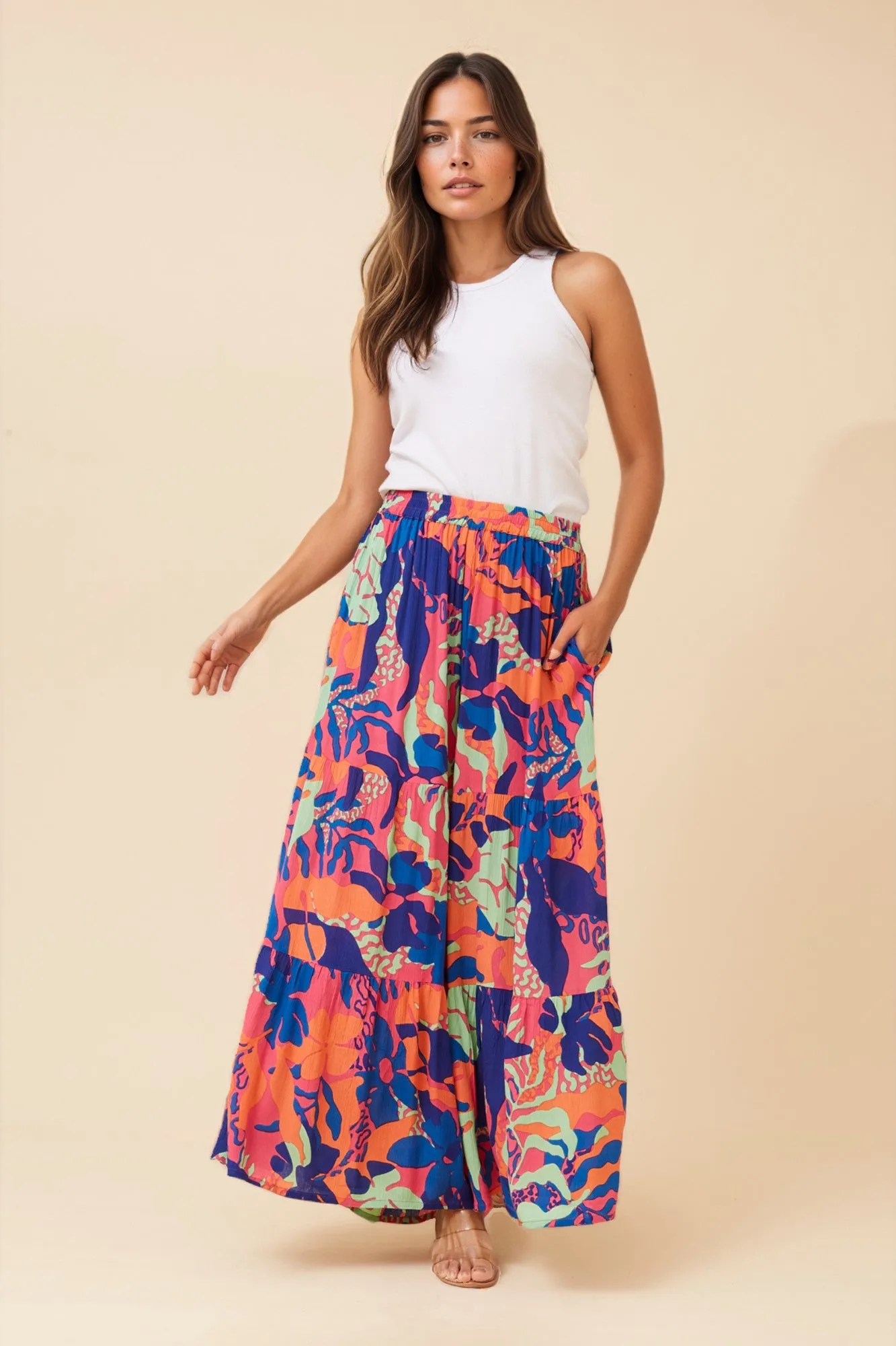 ZAELIA ABSTRACT PRINT PANTS sold by Rockmans product image thumbnail 4