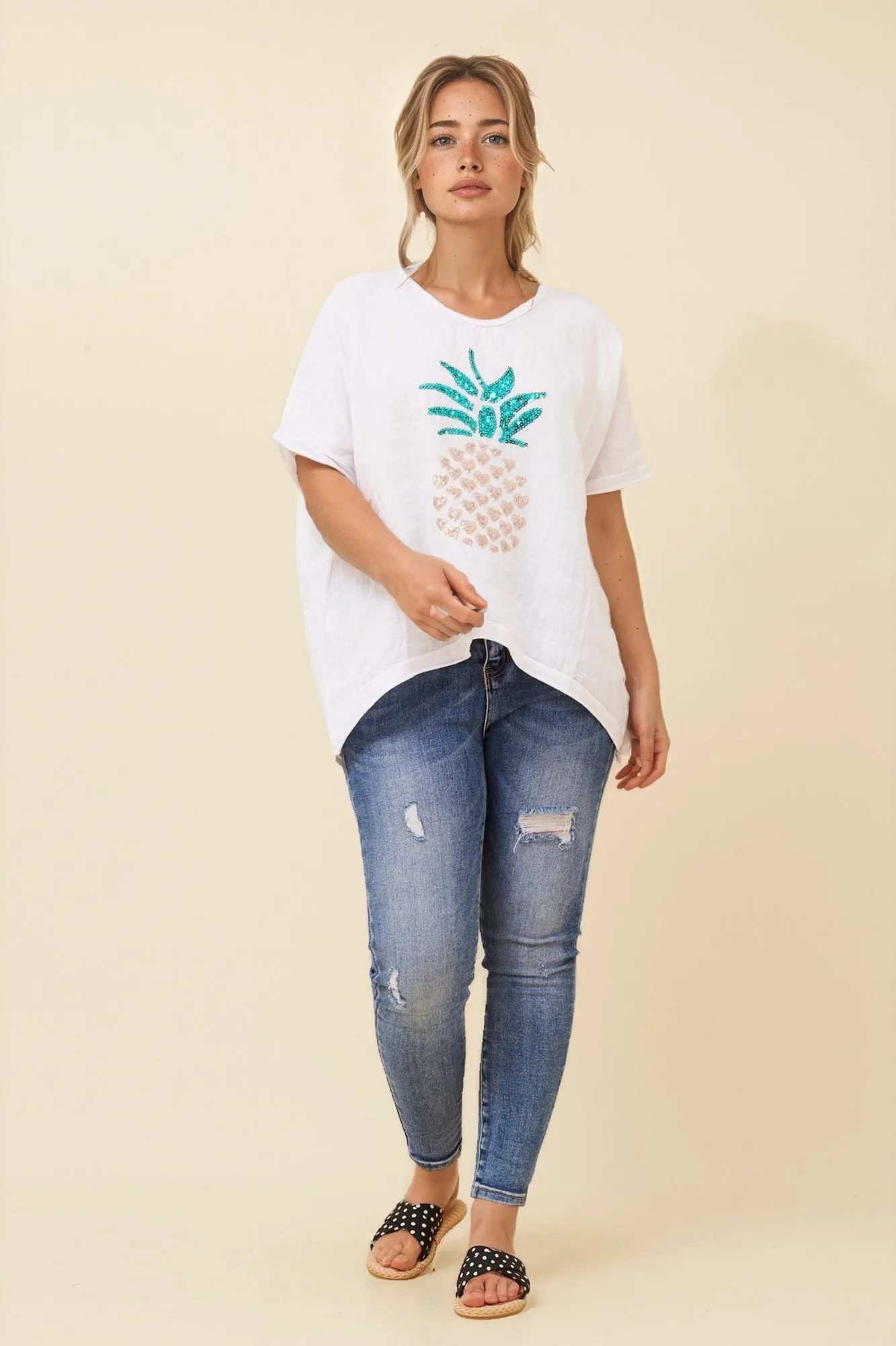 KAY PINEAPPLE LINEN TOP sold by Rockmans product image thumbnail 4