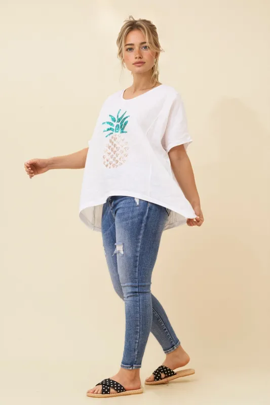 KAY PINEAPPLE LINEN TOP made by Rockmans