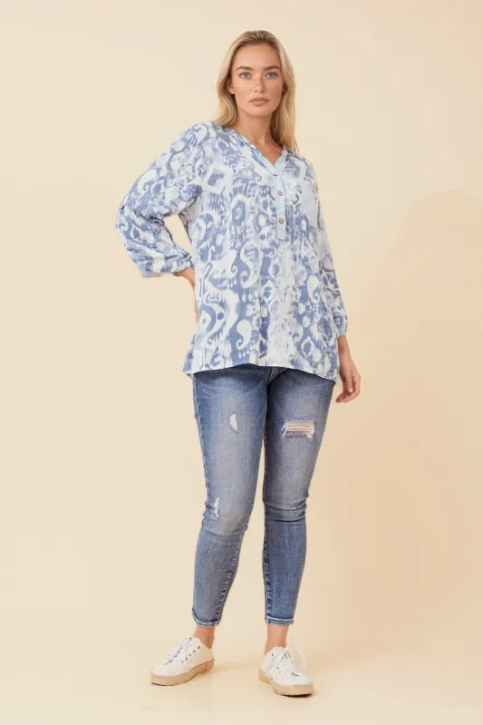 ROSETTA ABSTRACT PRINT TOP sold by Rockmans