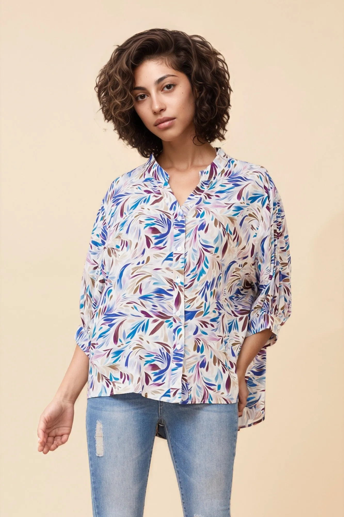 BELINA ABSTRACT PRINT SHIRT sold by Rockmans product image thumbnail 3