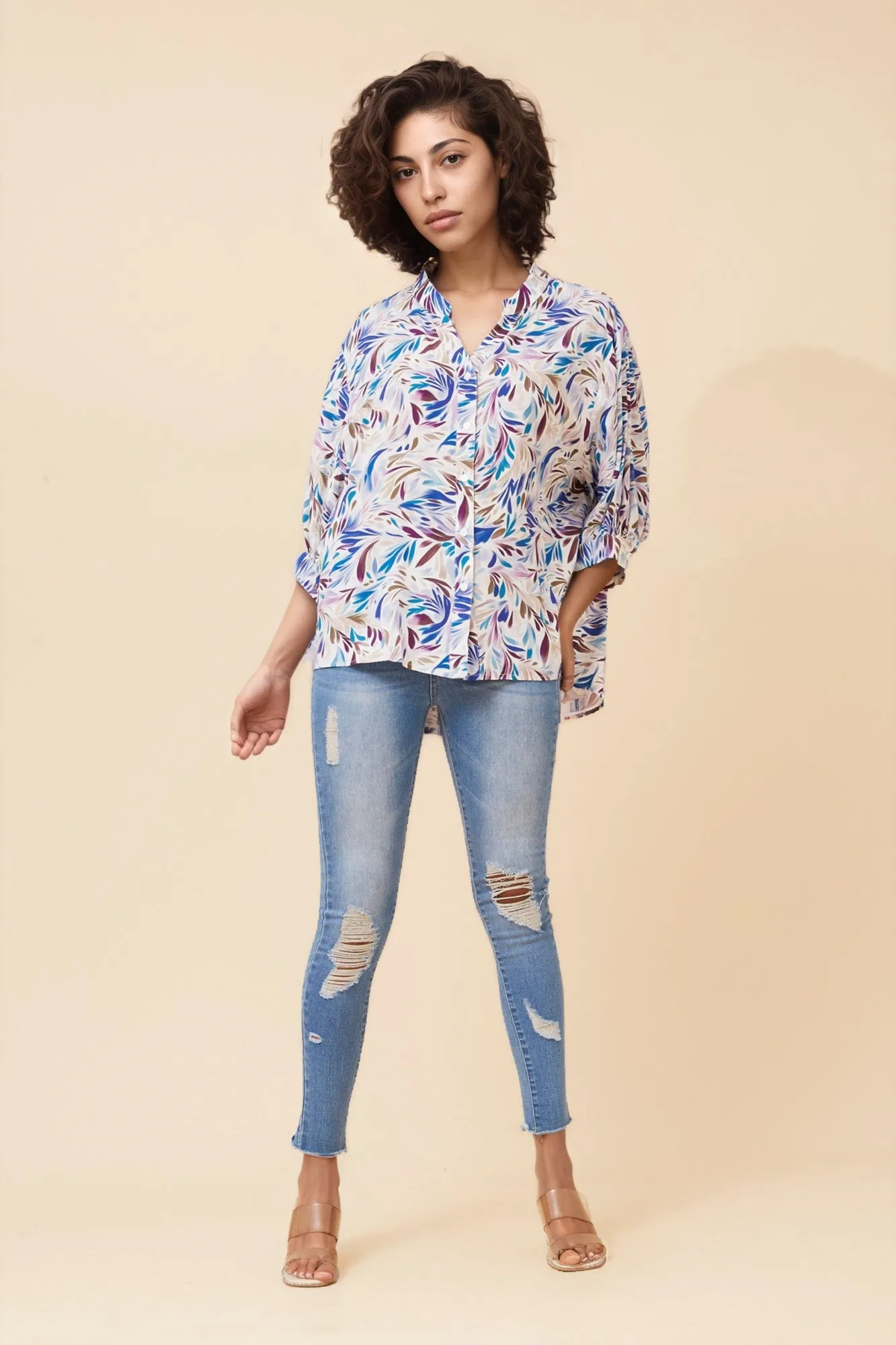 BELINA ABSTRACT PRINT SHIRT sold by Rockmans product image thumbnail 4