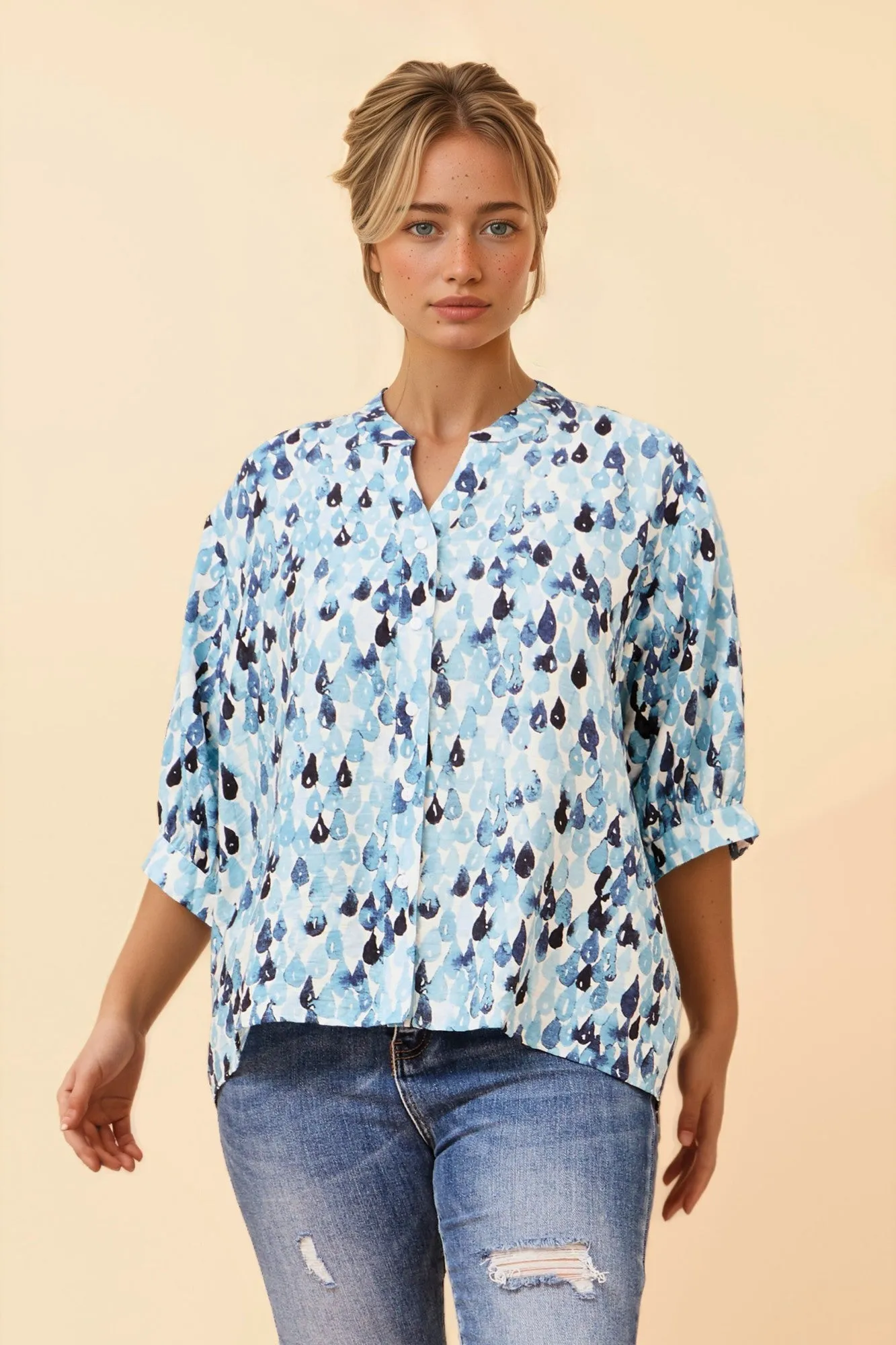BELINA ABSTRACT PRINT SHIRT sold by Rockmans product image thumbnail 3