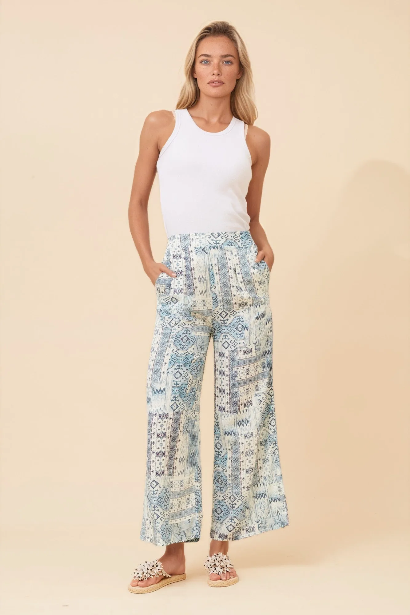 LOXANA ABSTRACT PRINT WIDE LEG PANTS sold by Rockmans product image thumbnail 4