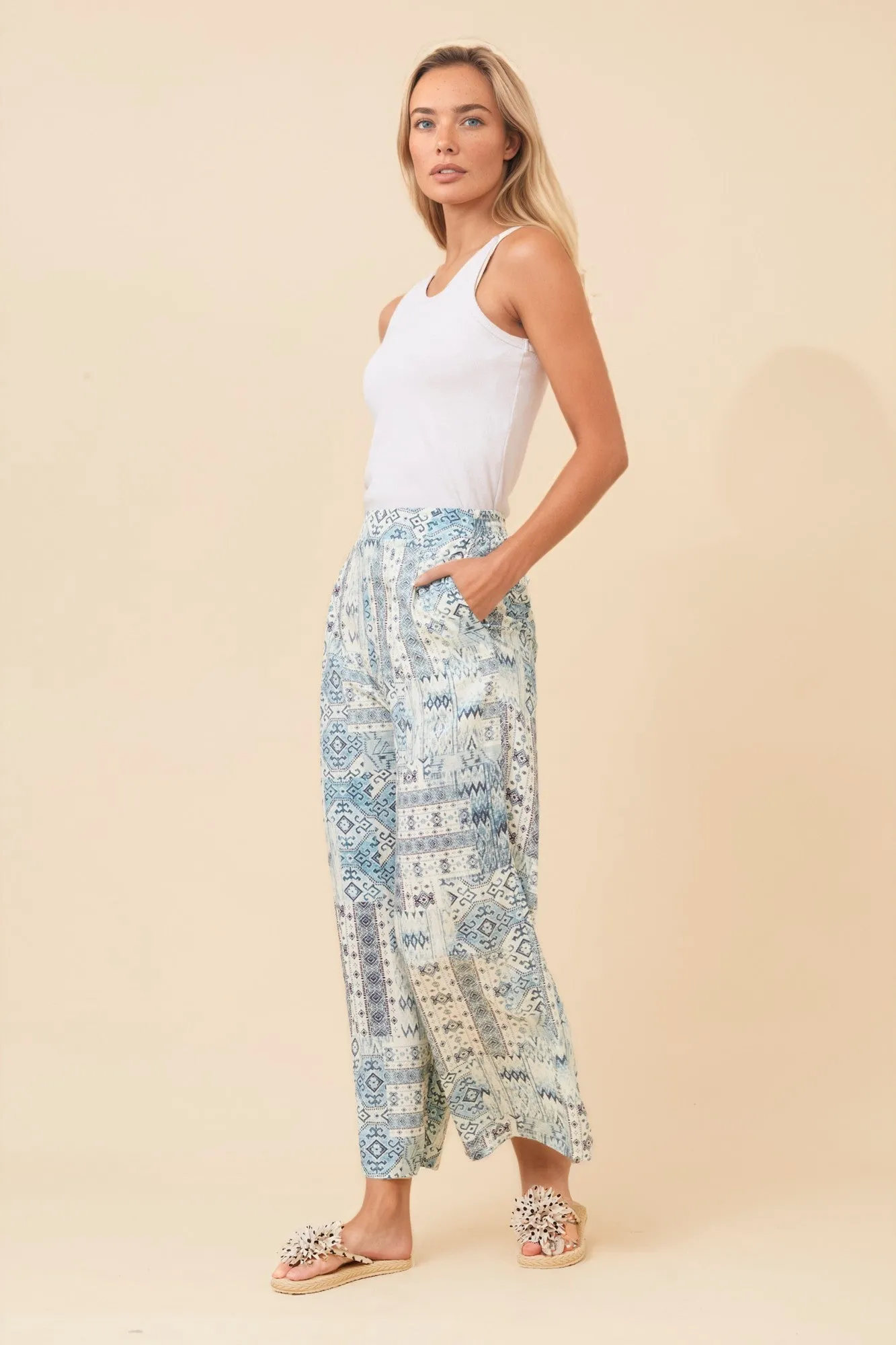 LOXANA ABSTRACT PRINT WIDE LEG PANTS sold by Rockmans product image thumbnail 5