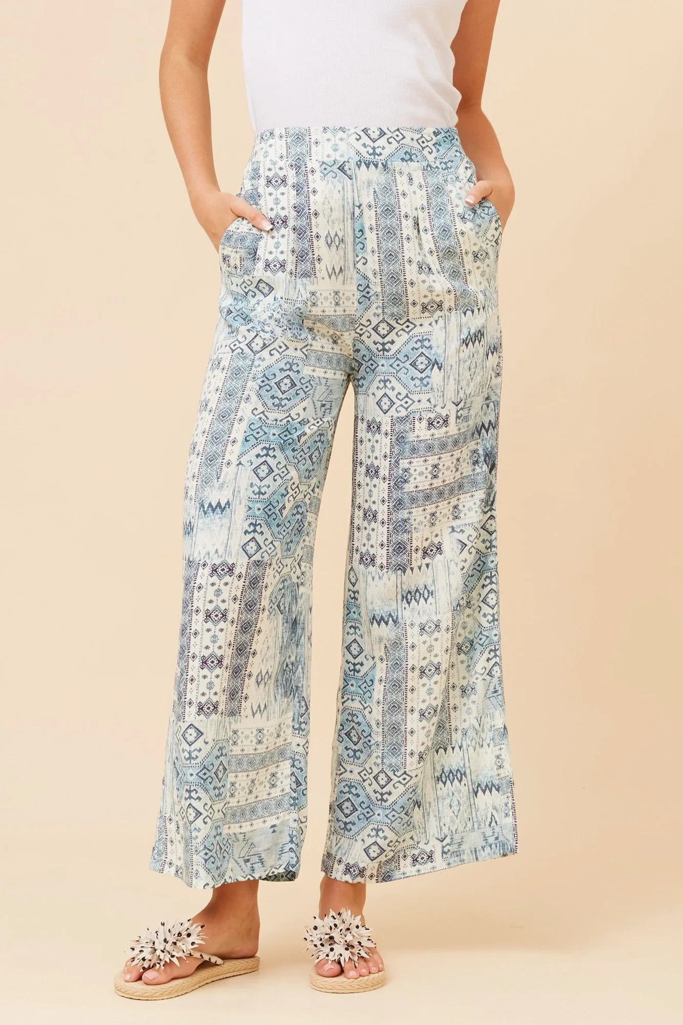 LOXANA ABSTRACT PRINT WIDE LEG PANTS sold by Rockmans product image thumbnail 2