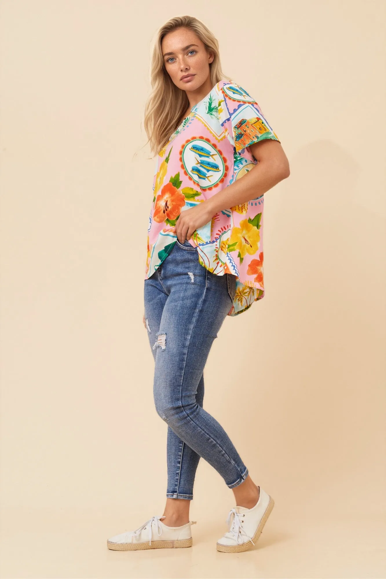 MALISSA PATHWORK PRINT TOP sold by Rockmans product image thumbnail 5