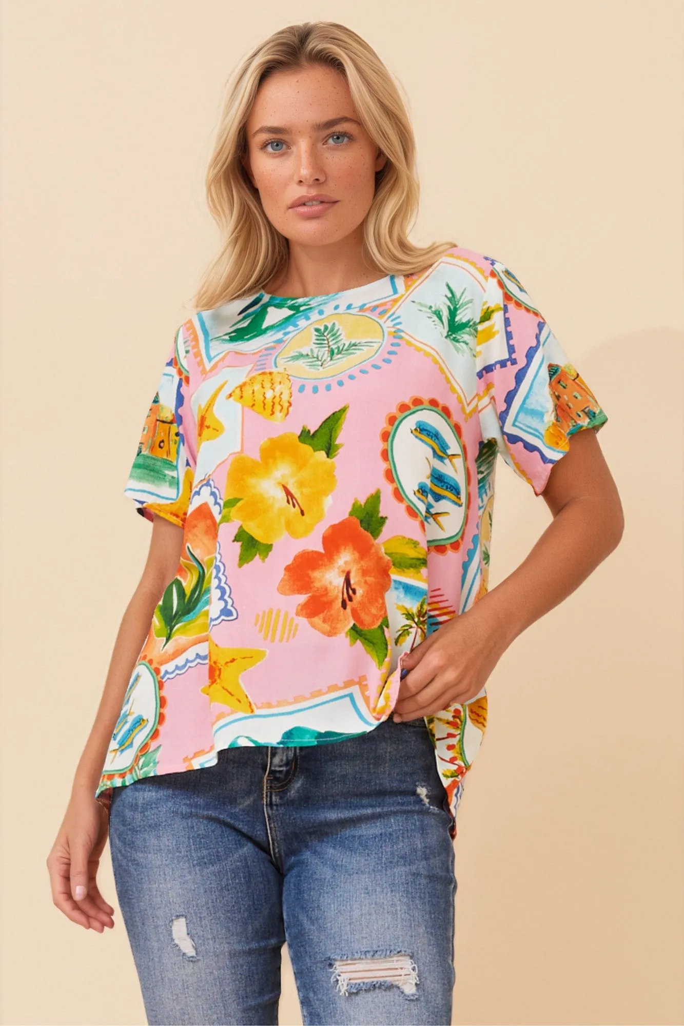 MALISSA PATHWORK PRINT TOP sold by Rockmans product image thumbnail 3