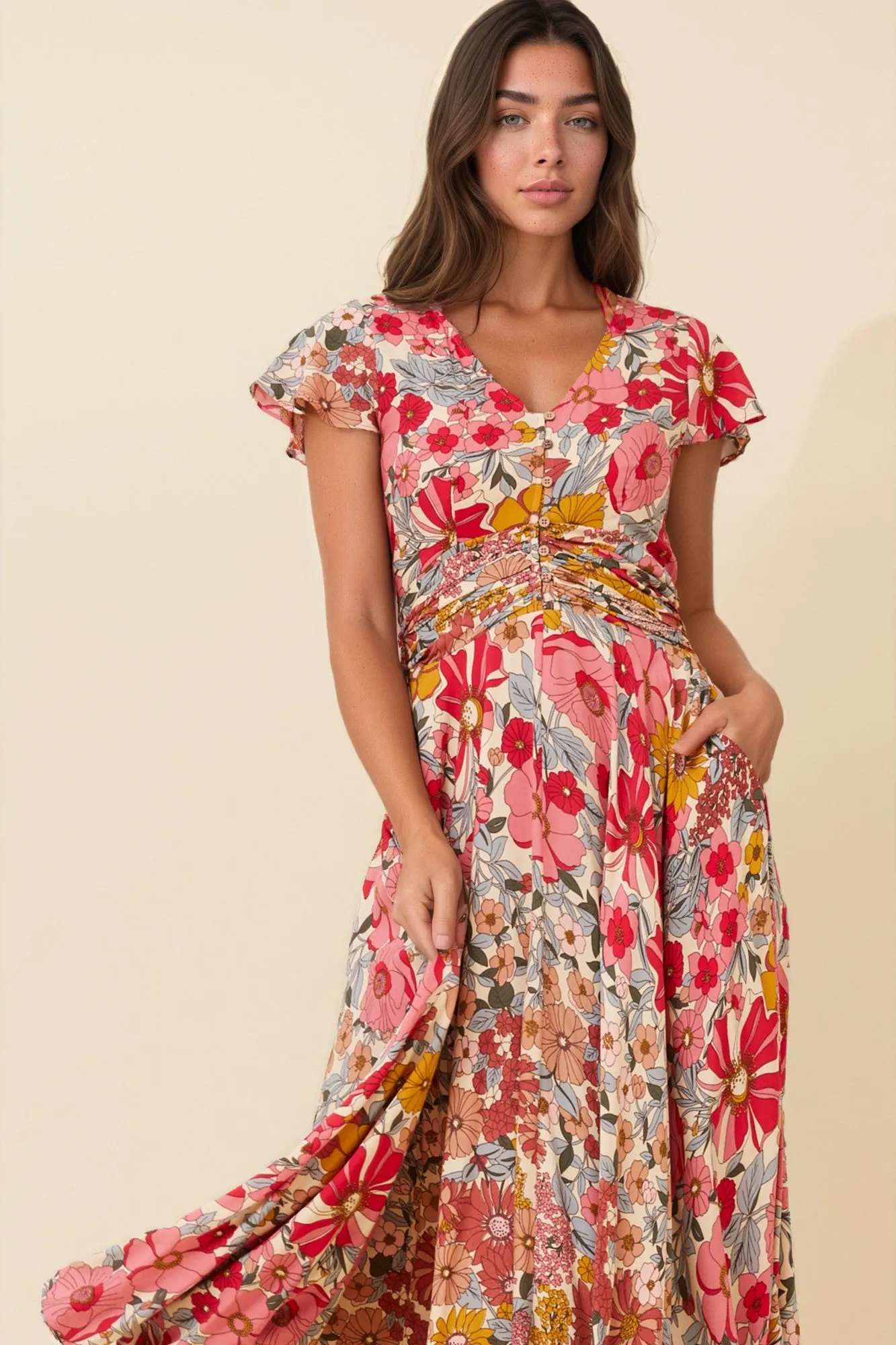MALIBU FLORAL MAXI DRESS sold by Rockmans product image thumbnail 4