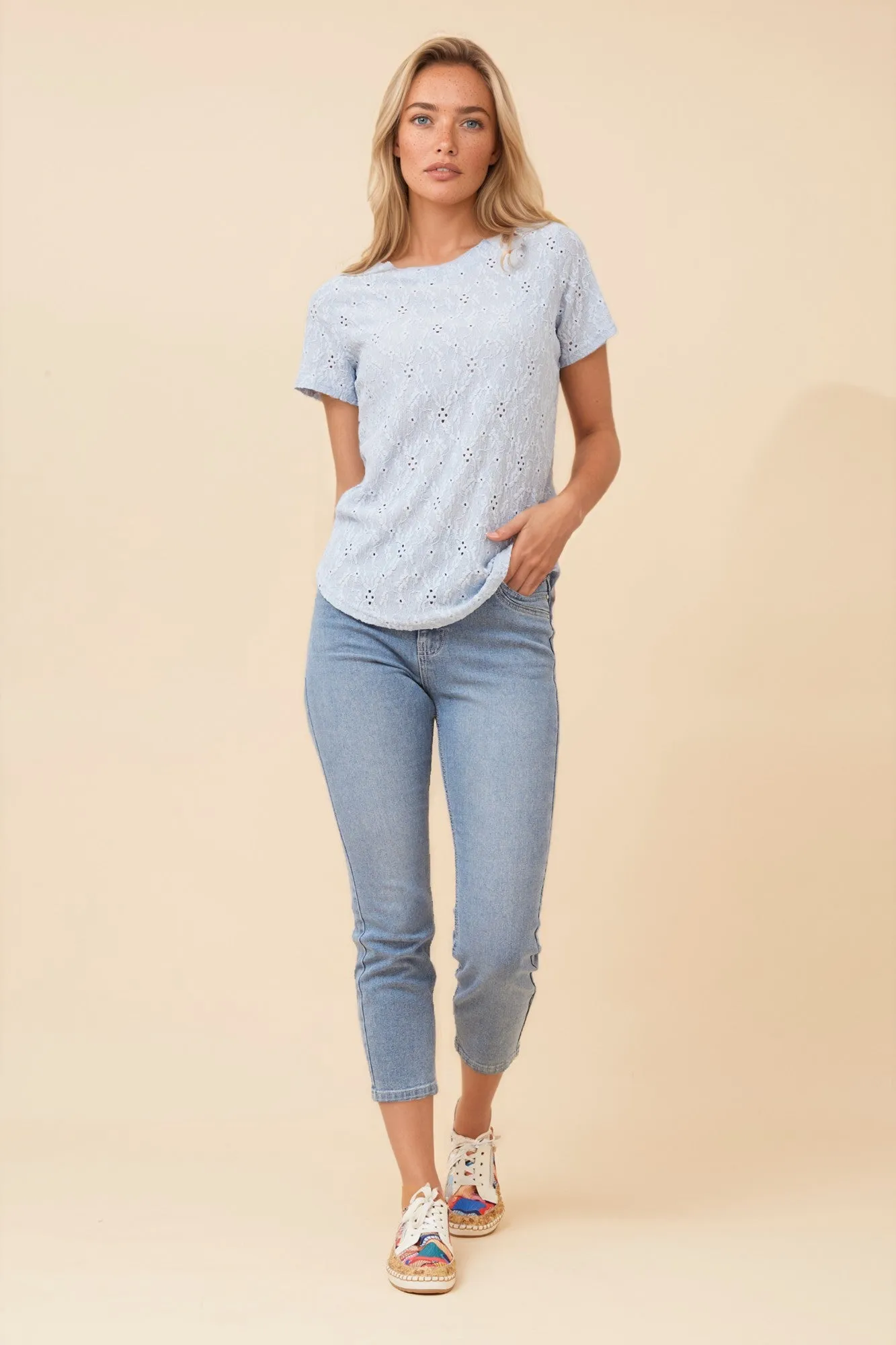 ZYRA CURVED HEM LACE TOP sold by Rockmans product image thumbnail 4