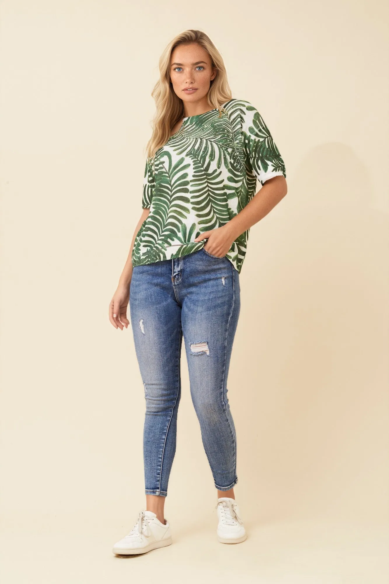 PAOLA LEAF PRINT TOP sold by Rockmans product image thumbnail 4