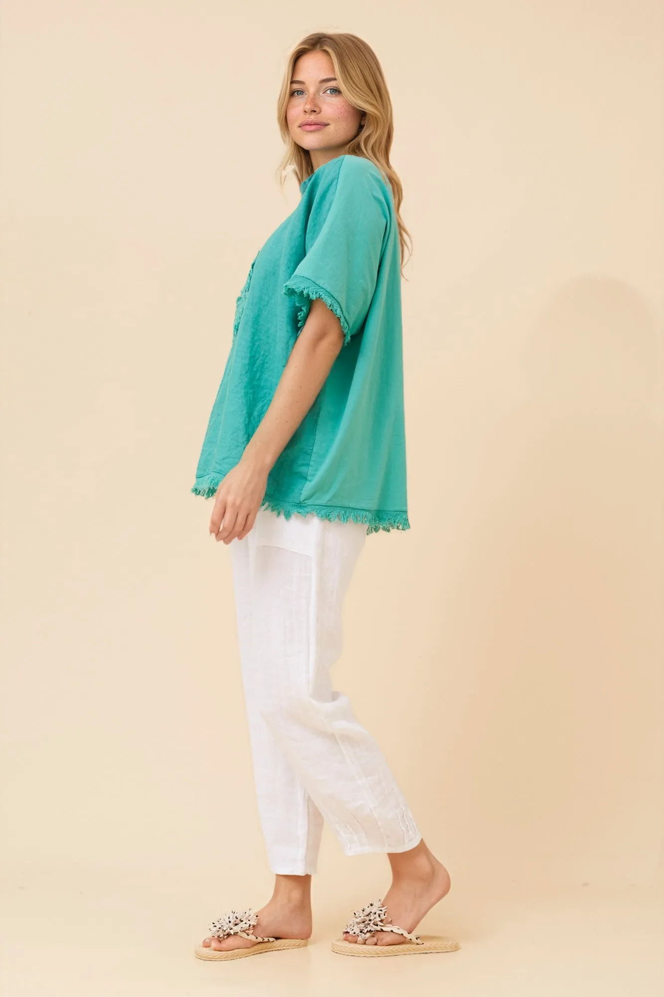 SUNFLOWER PATCHWORK LINEN TOP sold by Rockmans product image thumbnail 5