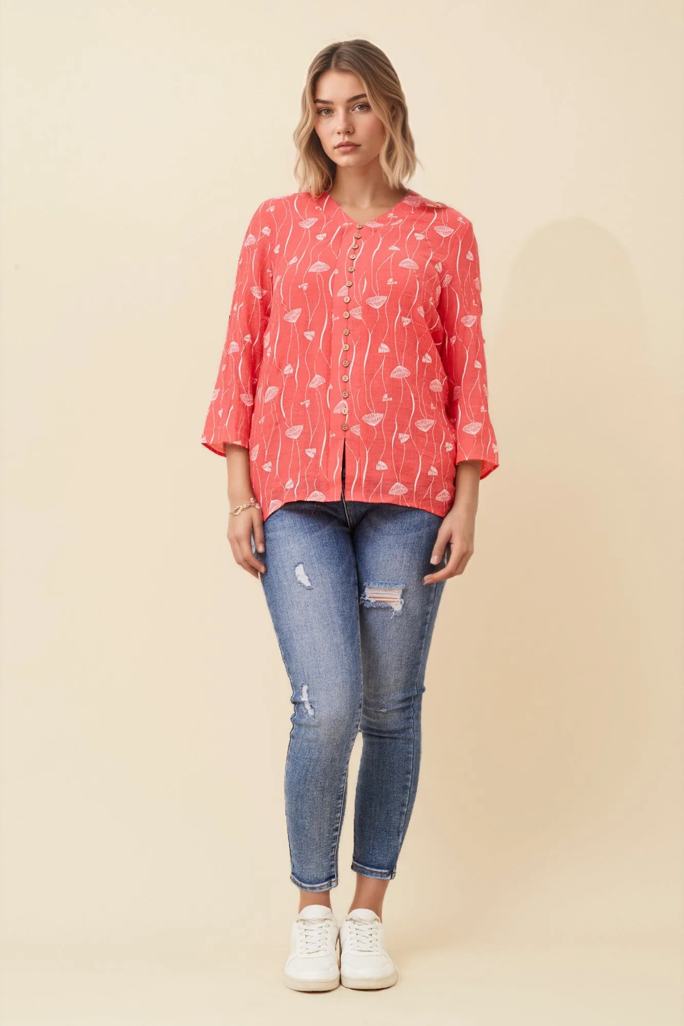 RUBY ROLL-UP SLEEVE TOP sold by Rockmans product image thumbnail 4