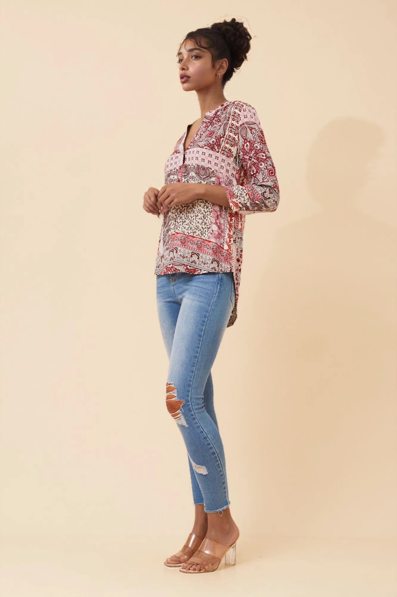 ROMINA PATCHWORK PRINT BLOUSE sold by Rockmans product image thumbnail 5