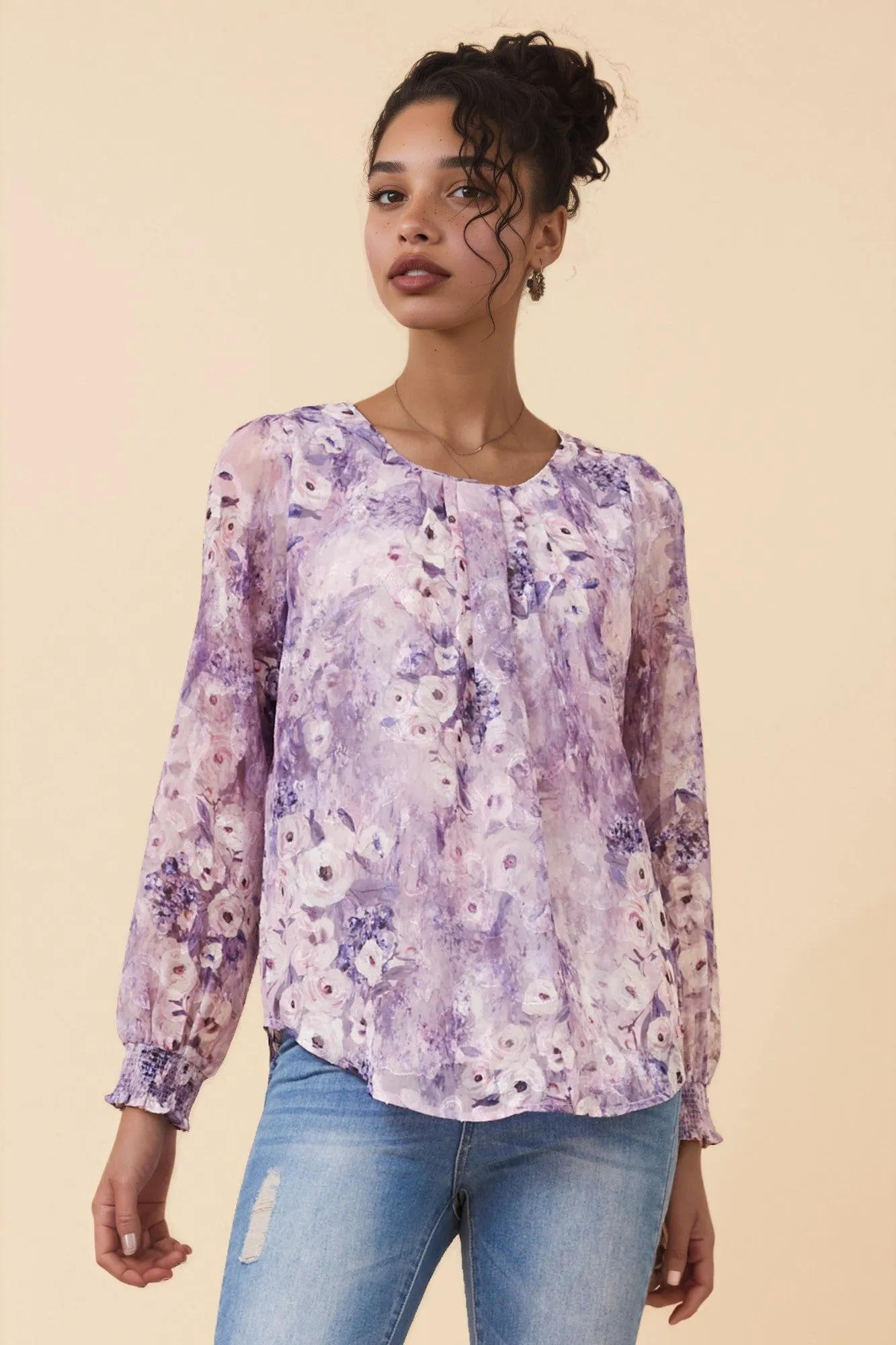 BREE BURNOUT FLORAL BLOUSE sold by Rockmans