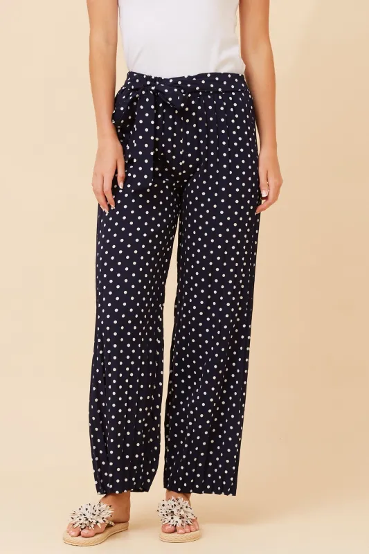 POLKA DOT WIDE LEG PANTS made by Rockmans