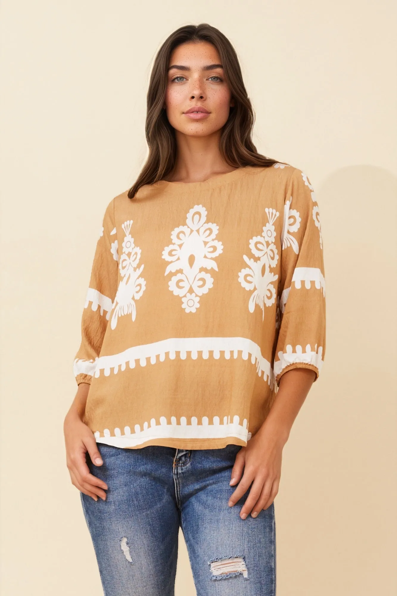 SHAE BORDER PRINT TOP sold by Rockmans product image thumbnail 3
