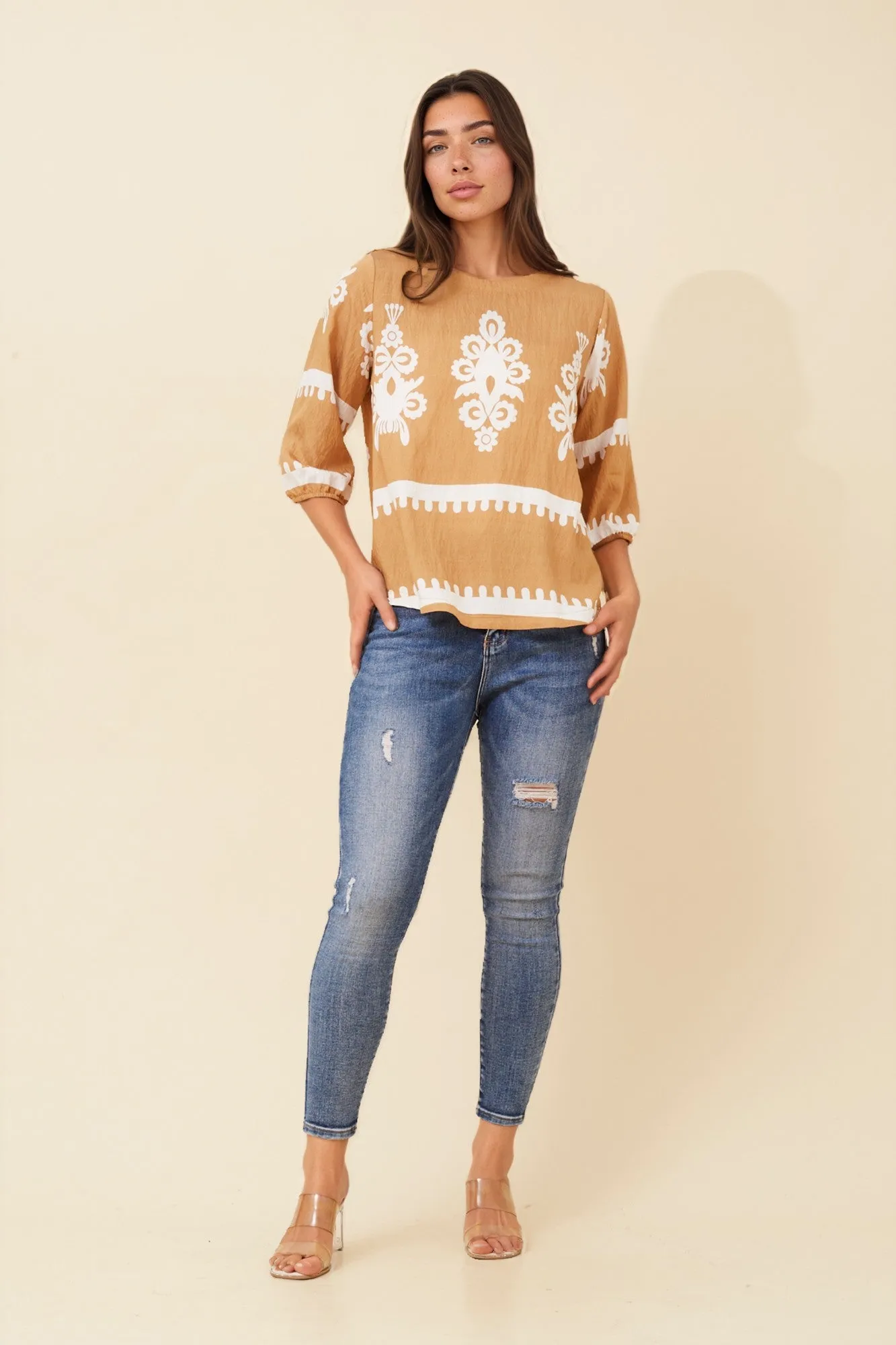 SHAE BORDER PRINT TOP sold by Rockmans product image thumbnail 4