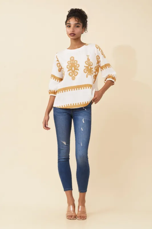 SHAE BORDER PRINT TOP made by Rockmans