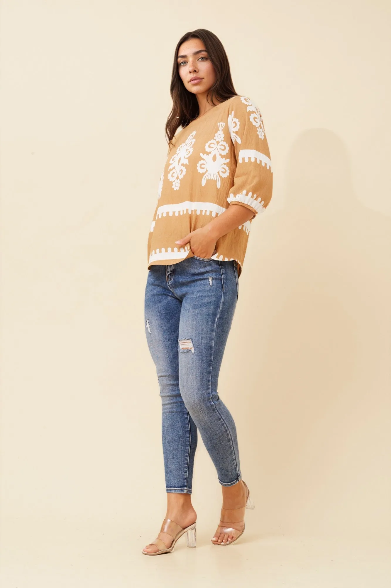 SHAE BORDER PRINT TOP sold by Rockmans product image thumbnail 5