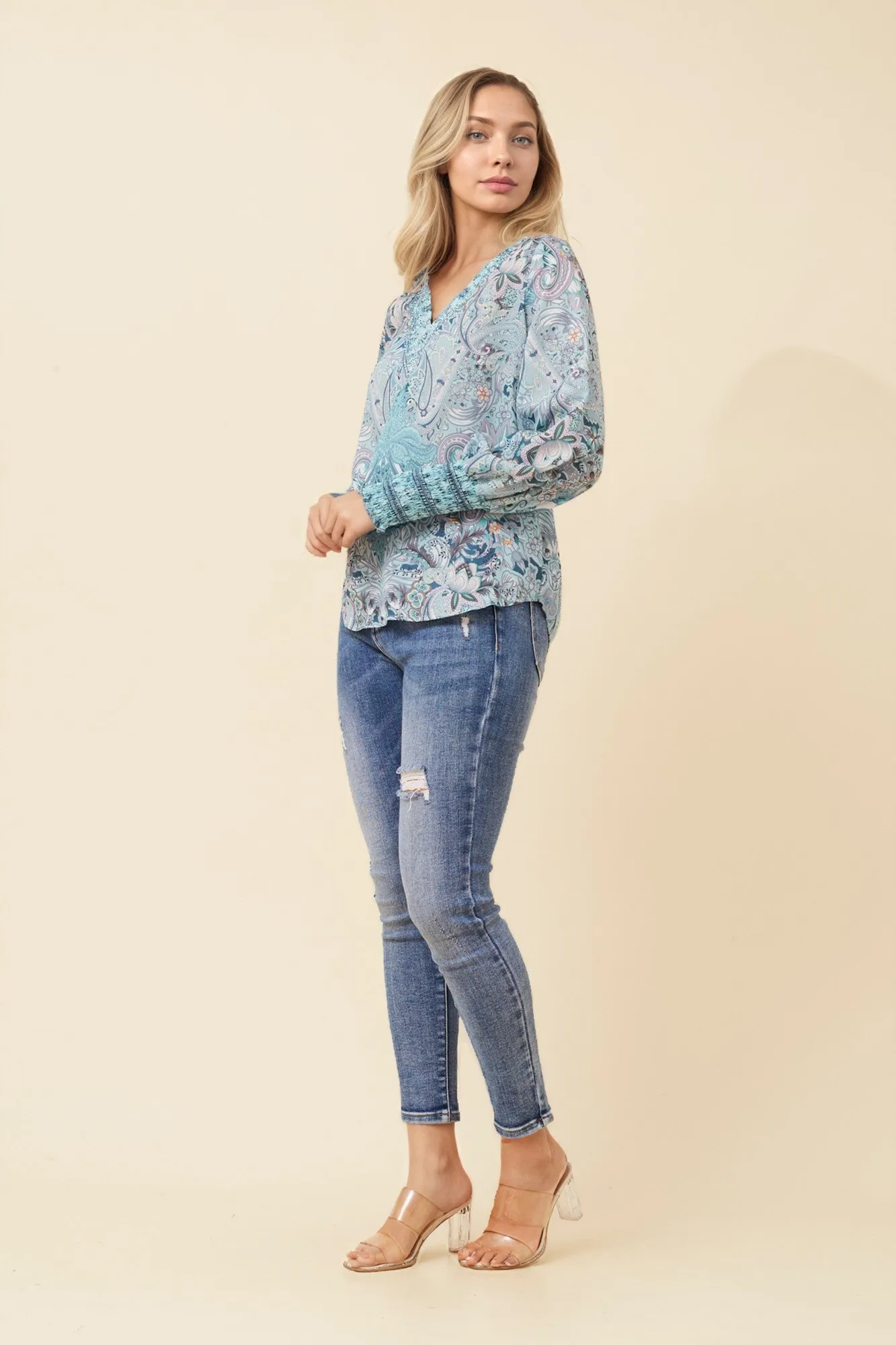 LOURDES ARABESQUE PRINT BLOUSE sold by Rockmans product image thumbnail 5