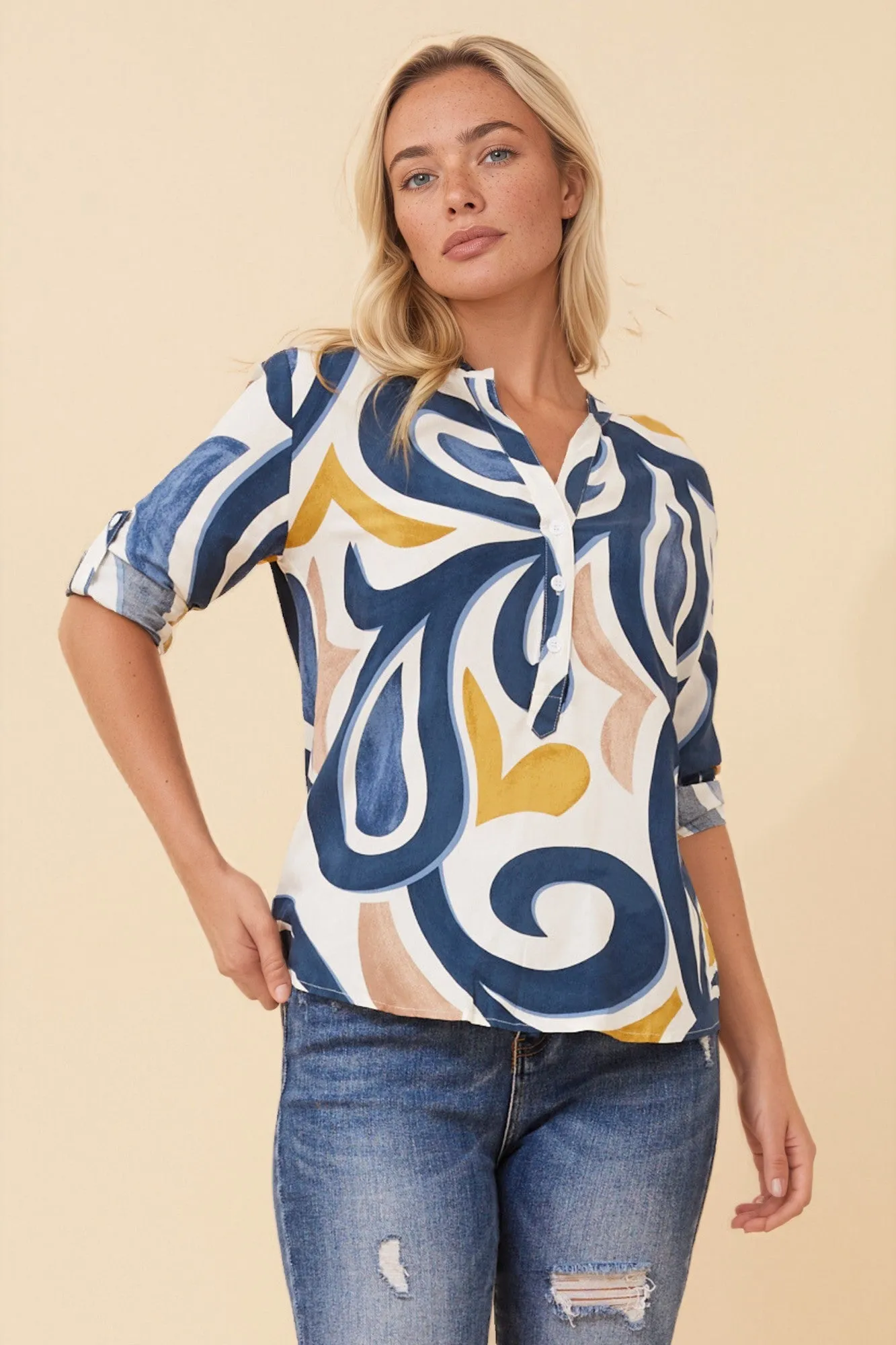 ROMINA ABSTRACT PRINT BLOUSE sold by Rockmans product image thumbnail 3