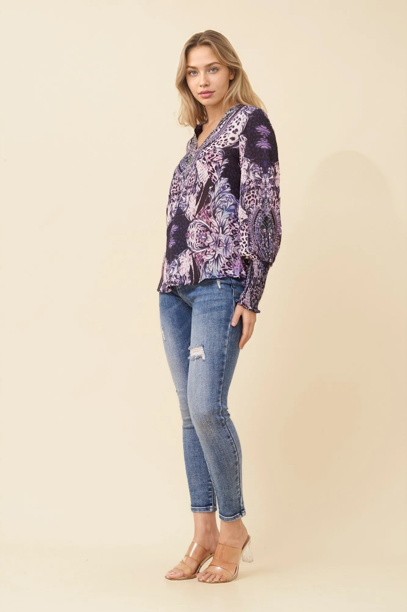 LOURDES ARABESQUE PRINT TOP sold by Rockmans product image thumbnail 5