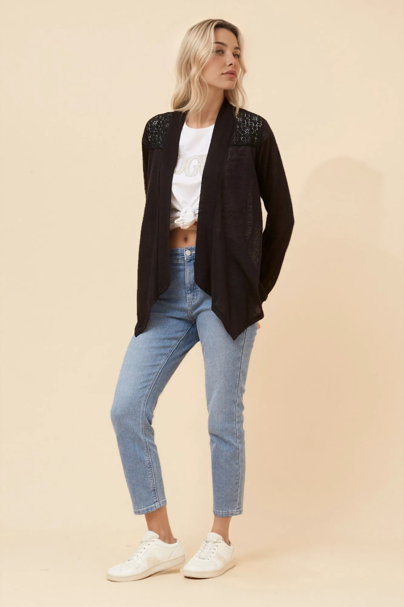 POET LACE WATERFALL CARDIGAN sold by Rockmans product image thumbnail 5