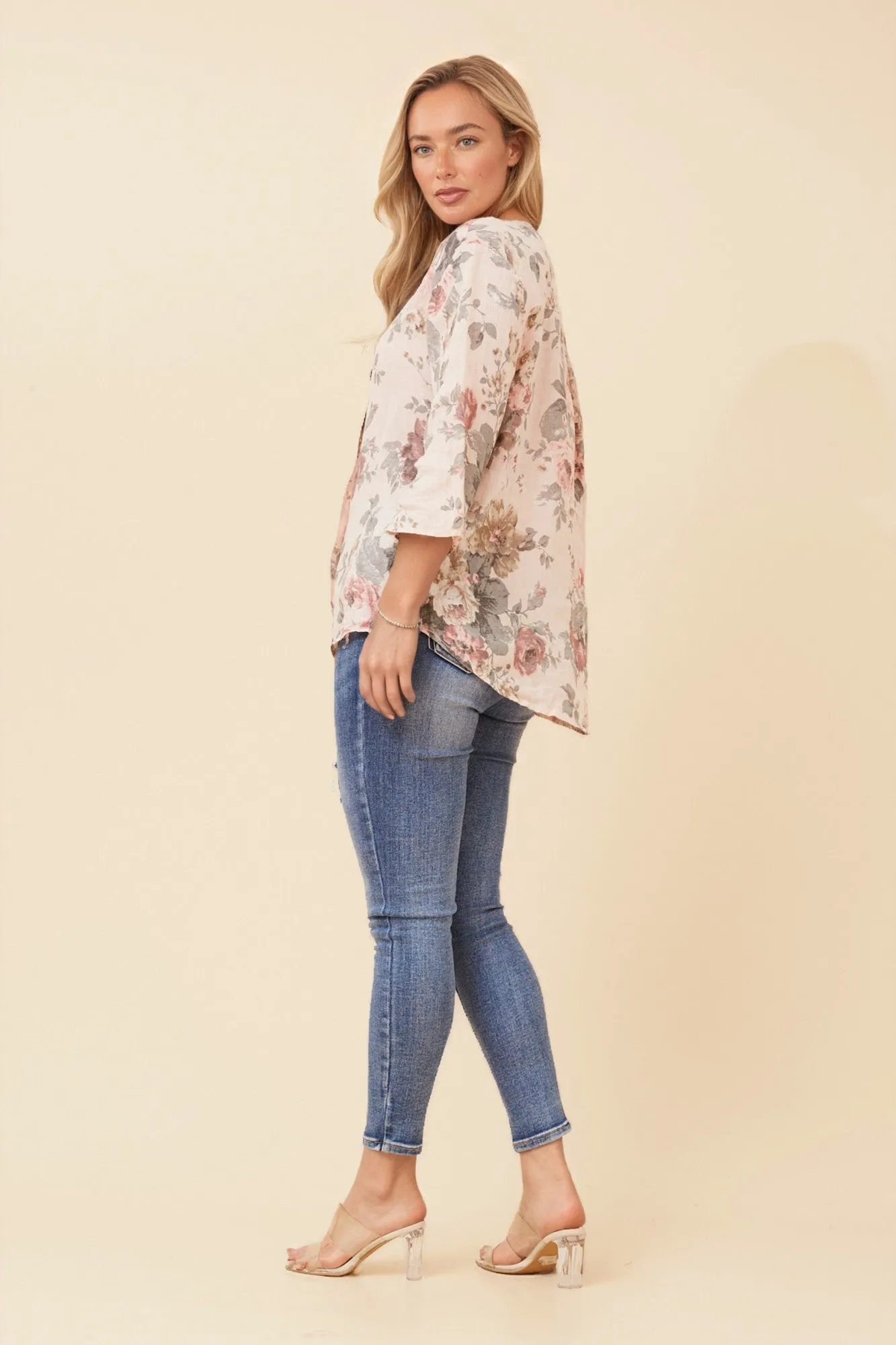 PALERMO FLORAL LINEN TOP sold by Rockmans product image thumbnail 5